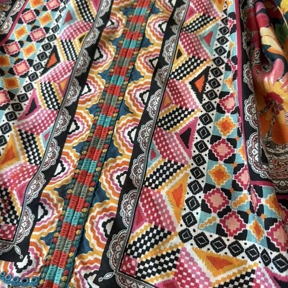 Johnny Was Magdalene Silk Poncho Embroidered Top Size S - Picture 10 of 13